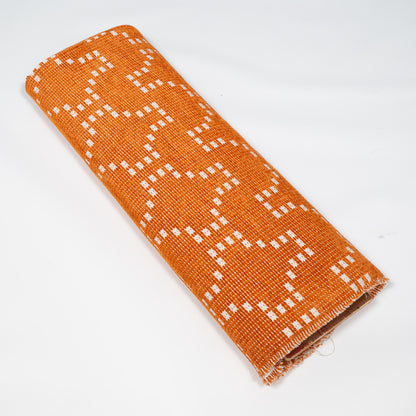 Burnt Orange Cotton Velvet Blend Jacquard Fabric for Furnishing | Width: 54"