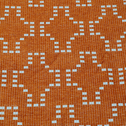 Burnt Orange Cotton Velvet Blend Jacquard Fabric for Furnishing | Width: 54"