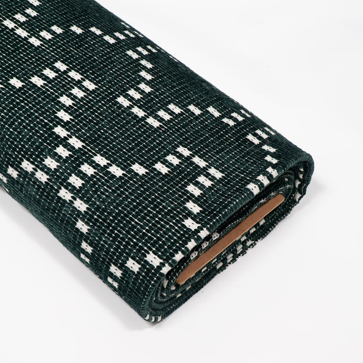 Bottel Green Cotton Velvet Blend Jacquard Fabric for Furnishing | Width: 54"