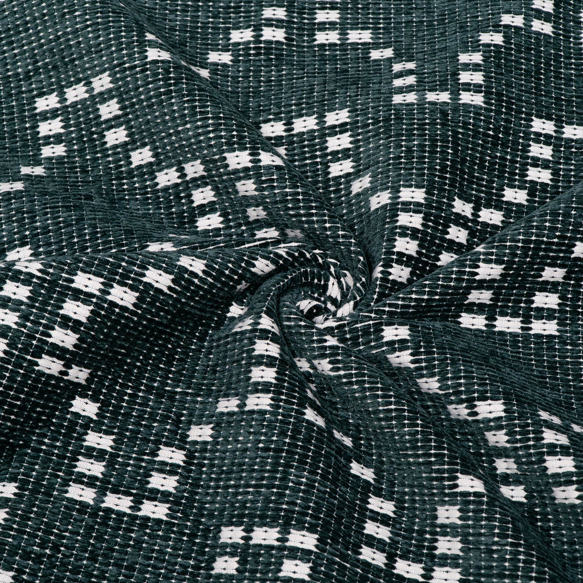 Bottel Green Cotton Velvet Blend Jacquard Fabric for Furnishing | Width: 54"
