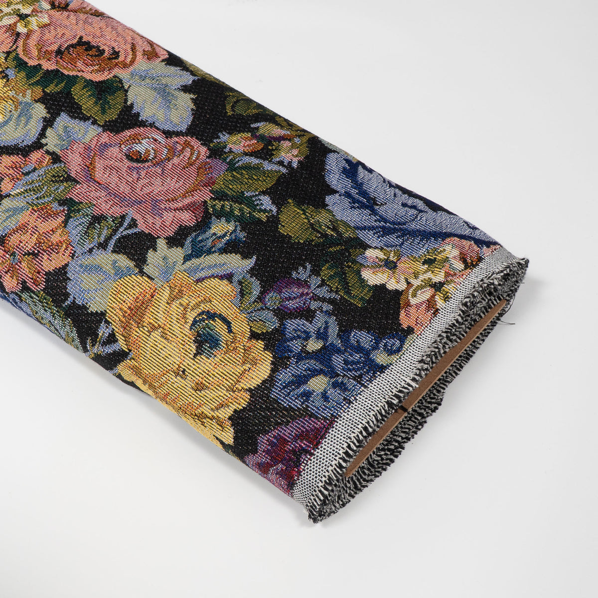 Multicolor Floral Design Cotton Blend Jacquard Fabric for Furnishing | Width: 54"