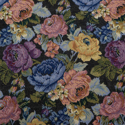 Multicolor Floral Design Cotton Blend Jacquard Fabric for Furnishing | Width: 54"