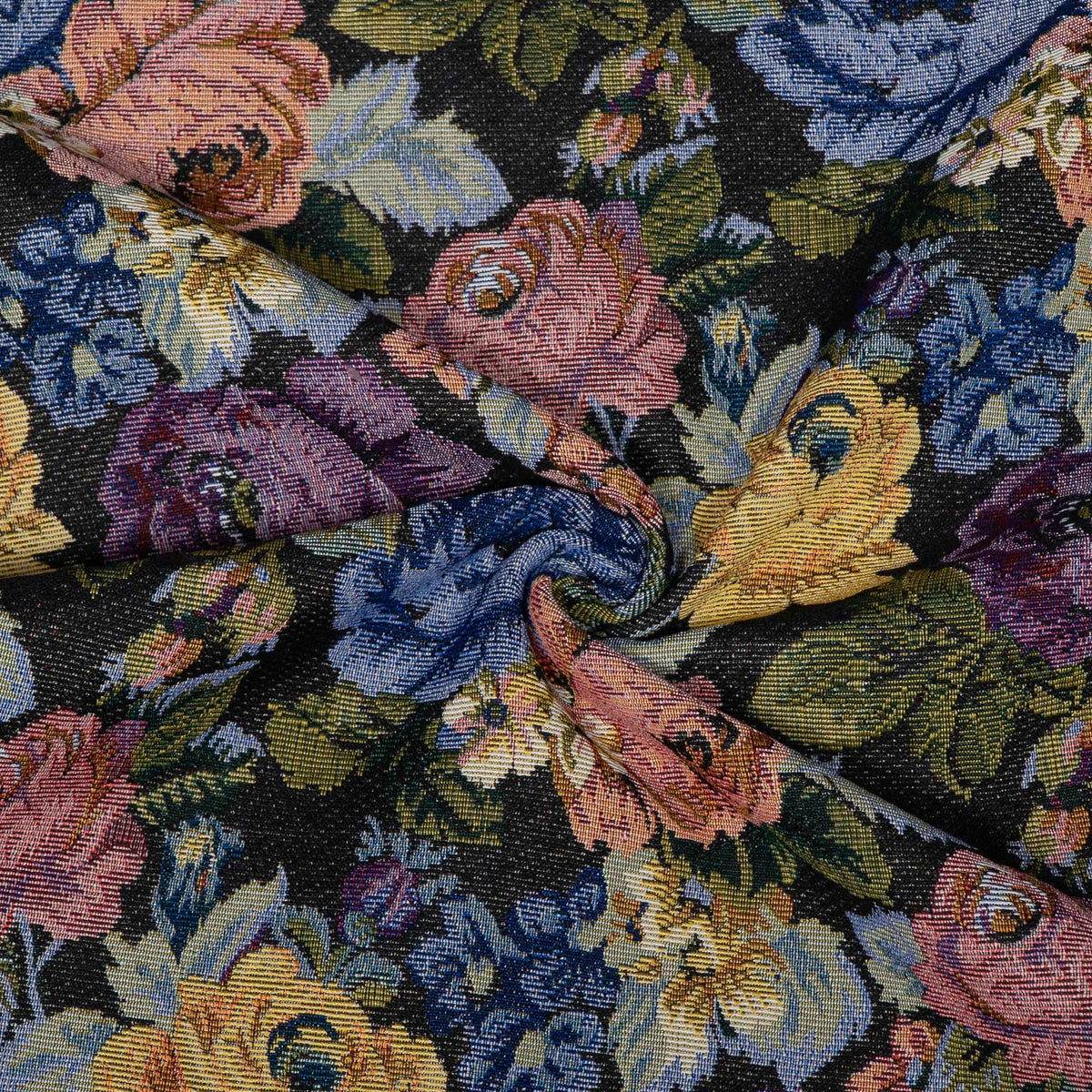 Multicolor Floral Design Cotton Blend Jacquard Fabric for Furnishing | Width: 54"