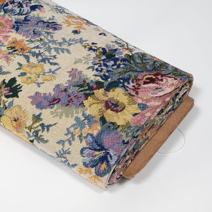 Multicolor Floral Design Cotton Blend Jacquard Fabric for Furnishing | Width: 54"