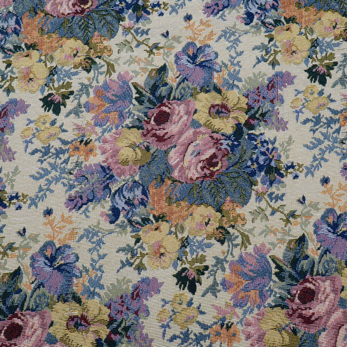 Multicolor Floral Design Cotton Blend Jacquard Fabric for Furnishing | Width: 54"