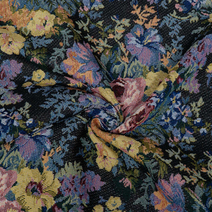 Multicolor Floral Design Cotton Blend Jacquard Fabric for Furnishing | Width: 54"
