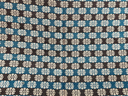Turquoise Blue & Black Cotton Jacquard Fabric | SKU: JD-4