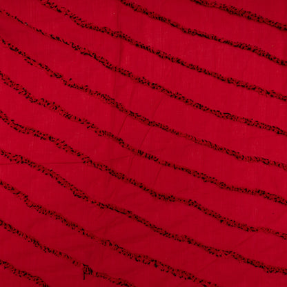 Red Tufting Cotton Jacquard Fabric | SKU: JD-35
