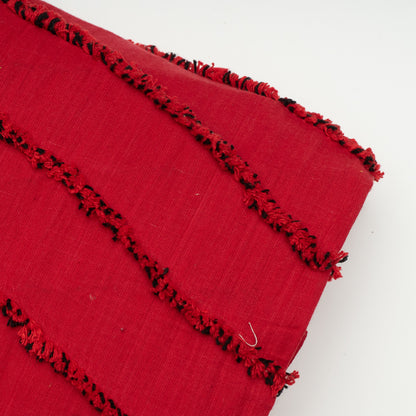 Red Tufting Cotton Jacquard Fabric | SKU: JD-35