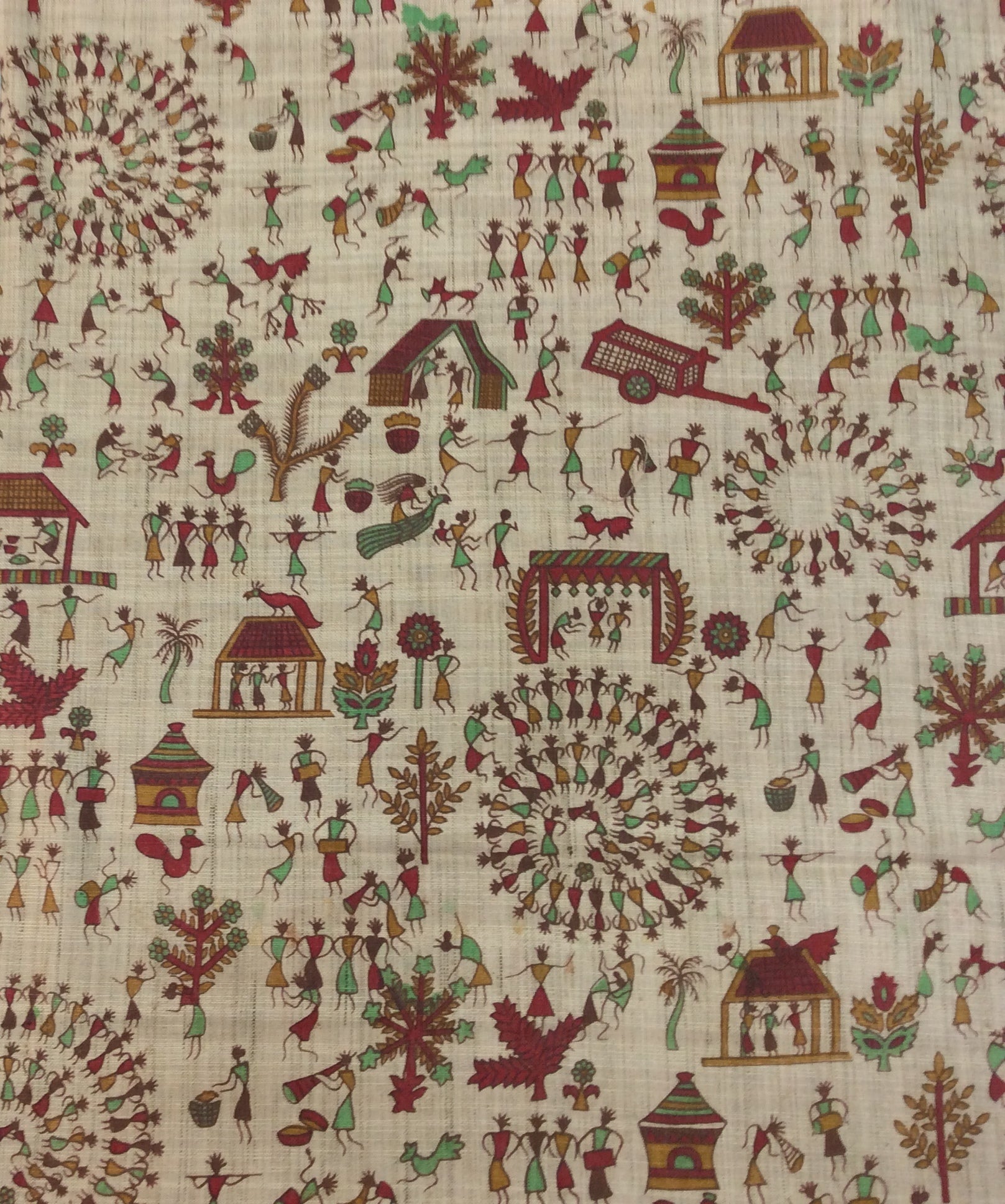 Brown Khadi Silk Print Fabric