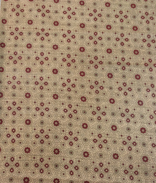Multicolor Traditional Print Khadi Fabric