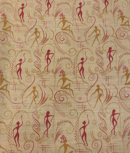 Multicolor Traditional Print Khadi Fabric