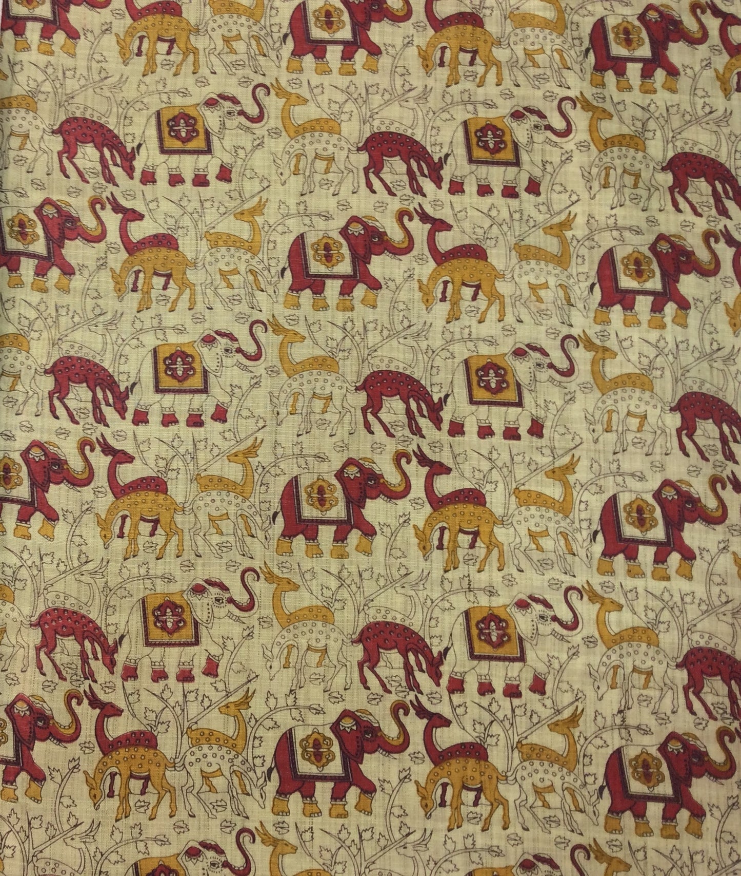 Multicolor Traditional Print Khadi Fabric