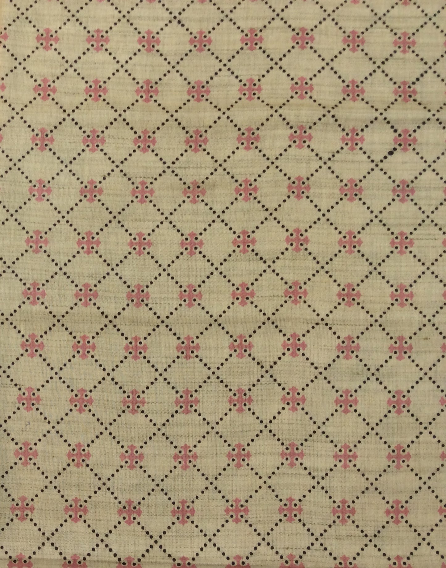 Multicolor Traditonal Print Khadi Fabric