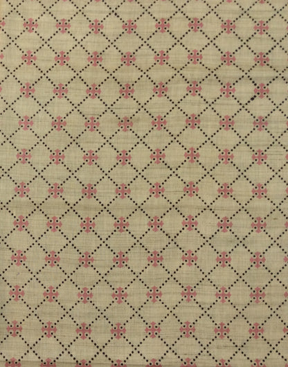 Multicolor Traditonal Print Khadi Fabric