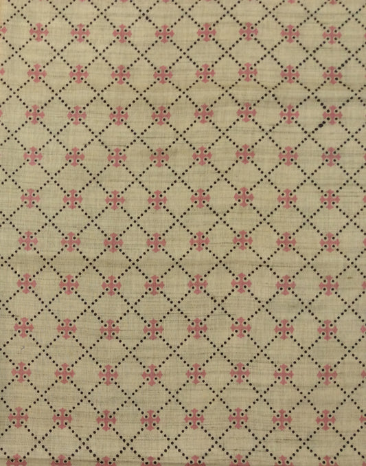 Multicolor Traditonal Print Khadi Fabric