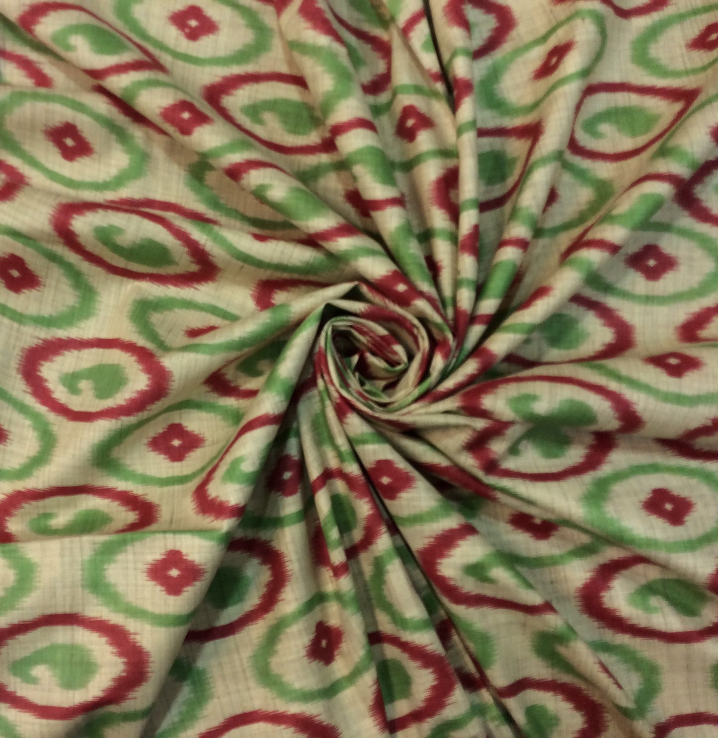 Multicolor Traditional Print Khadi Fabric