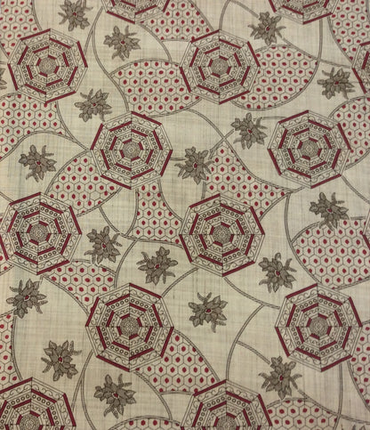 Multicolor Traditional Print Khadi Fabric