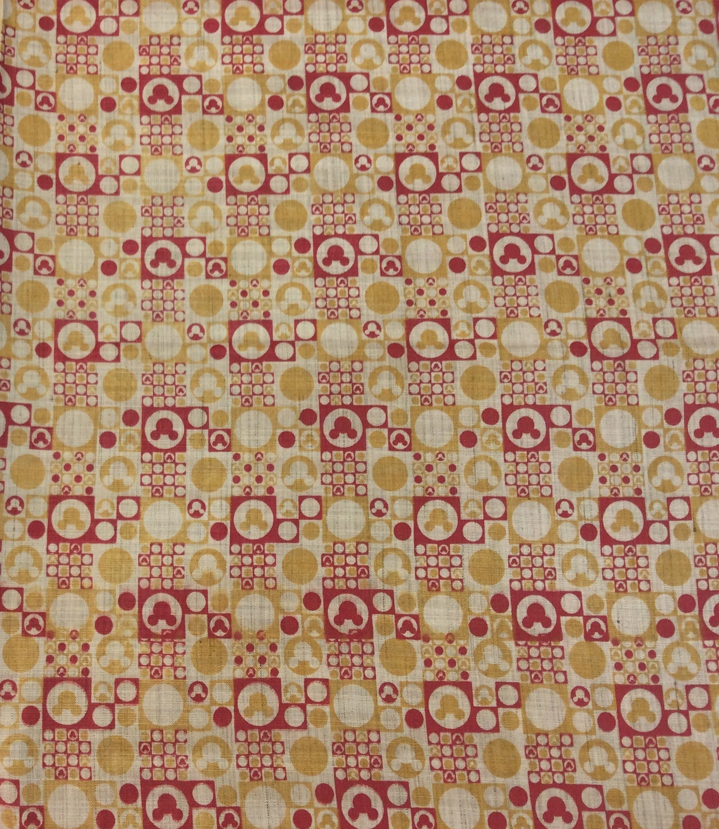Red & Beige Traditional Print Khadi Fabric