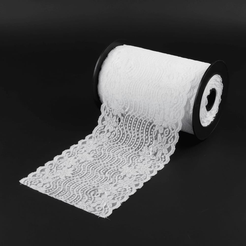 White Nylon Lycra Lace ( Width : 9 Inch & SKU : L-1 )