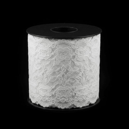 White Dyeable Nylon Lycra Lace ( Width : 6 Inch & L-30 )