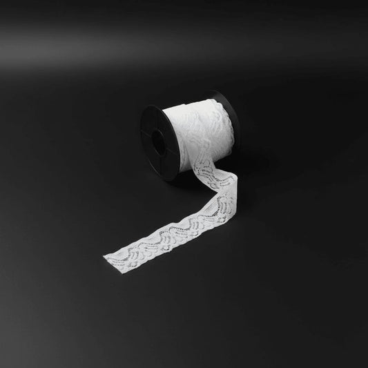 White Dyeable Nylon Lycra Lace ( Width : 1 Inch & L-36 )