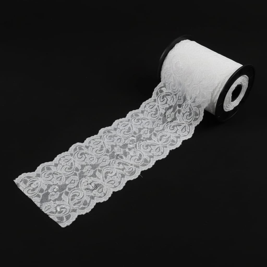 White Dyeable Nylon Lycra Lace ( Width 6 Inch & L-64 )