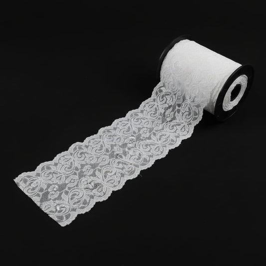 White Dyeable Nylon Lycra Lace ( Width 6 Inch & L-64 )