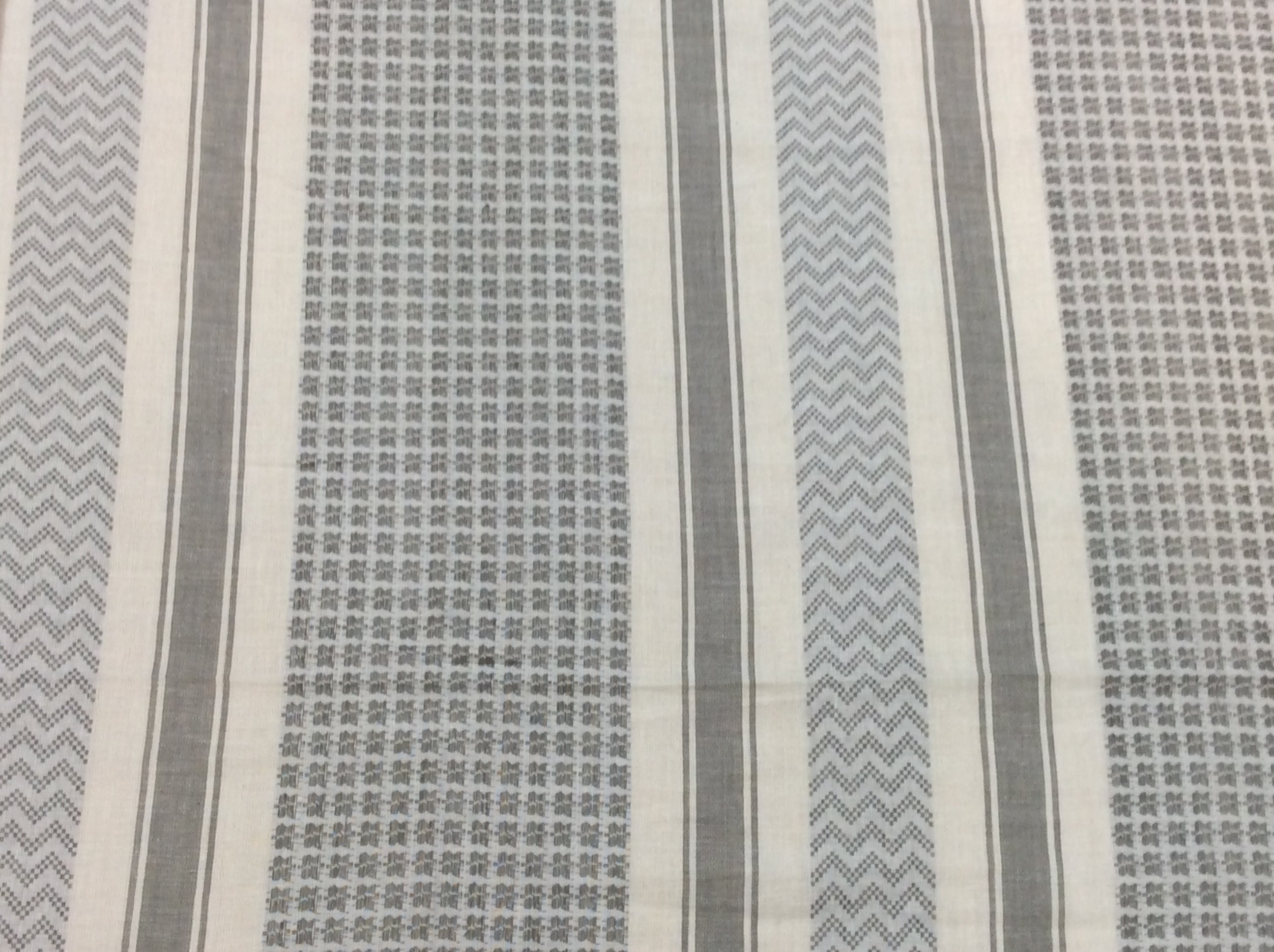 White & Gray lightweight Jacquard Fabric