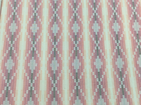 White & Pink lightweight Jacquard Fabric