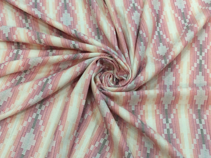 White & Pink Lightweight Jacquard