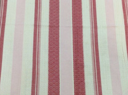 White & Pink Lightweight Jacquard Fabric