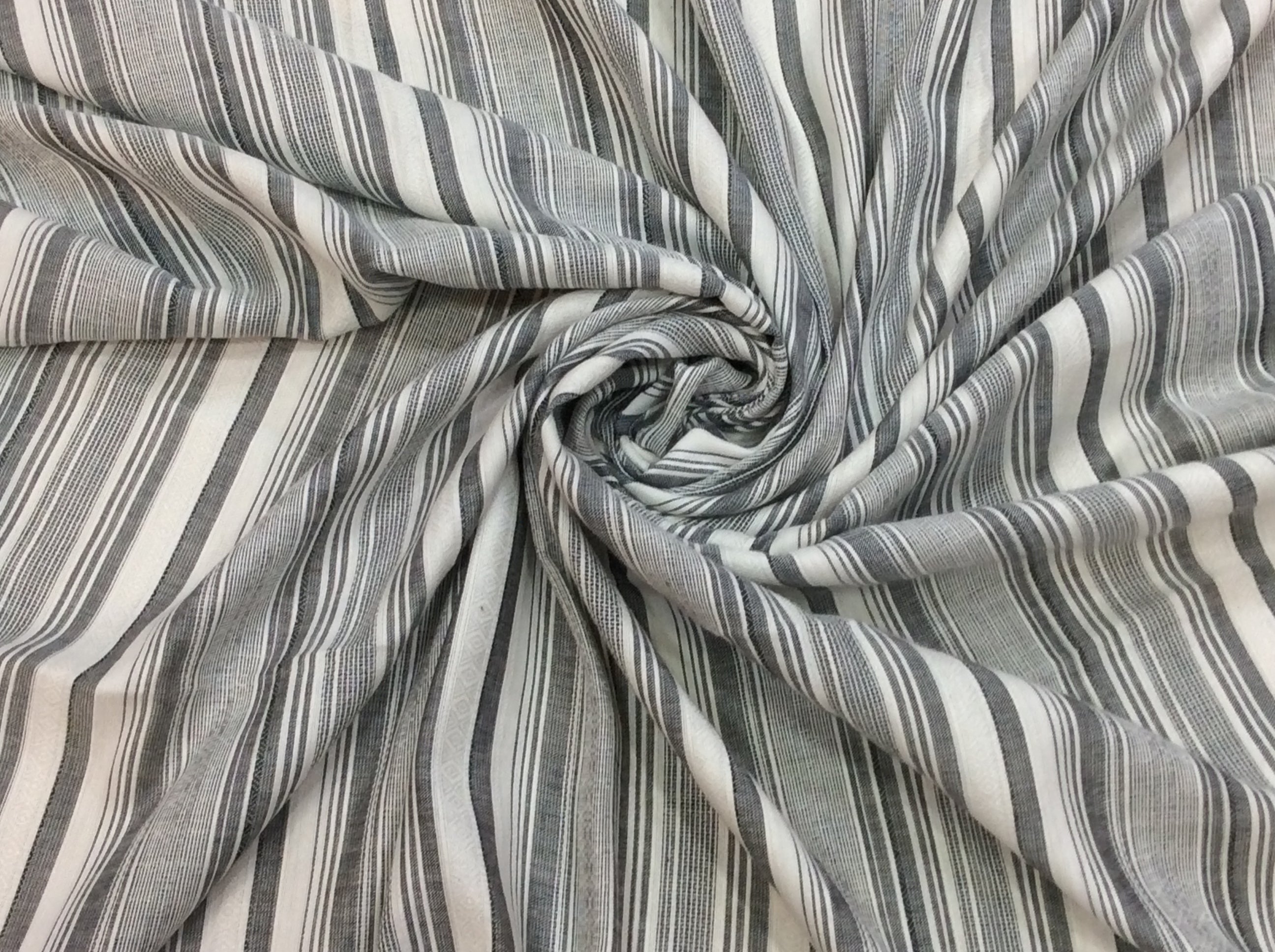 White & Blue lightweight Jacquard Fabric