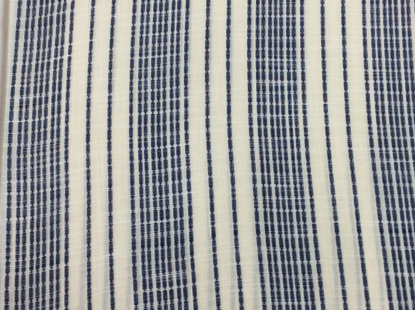White & Blue lightweight Jacquard Fabric