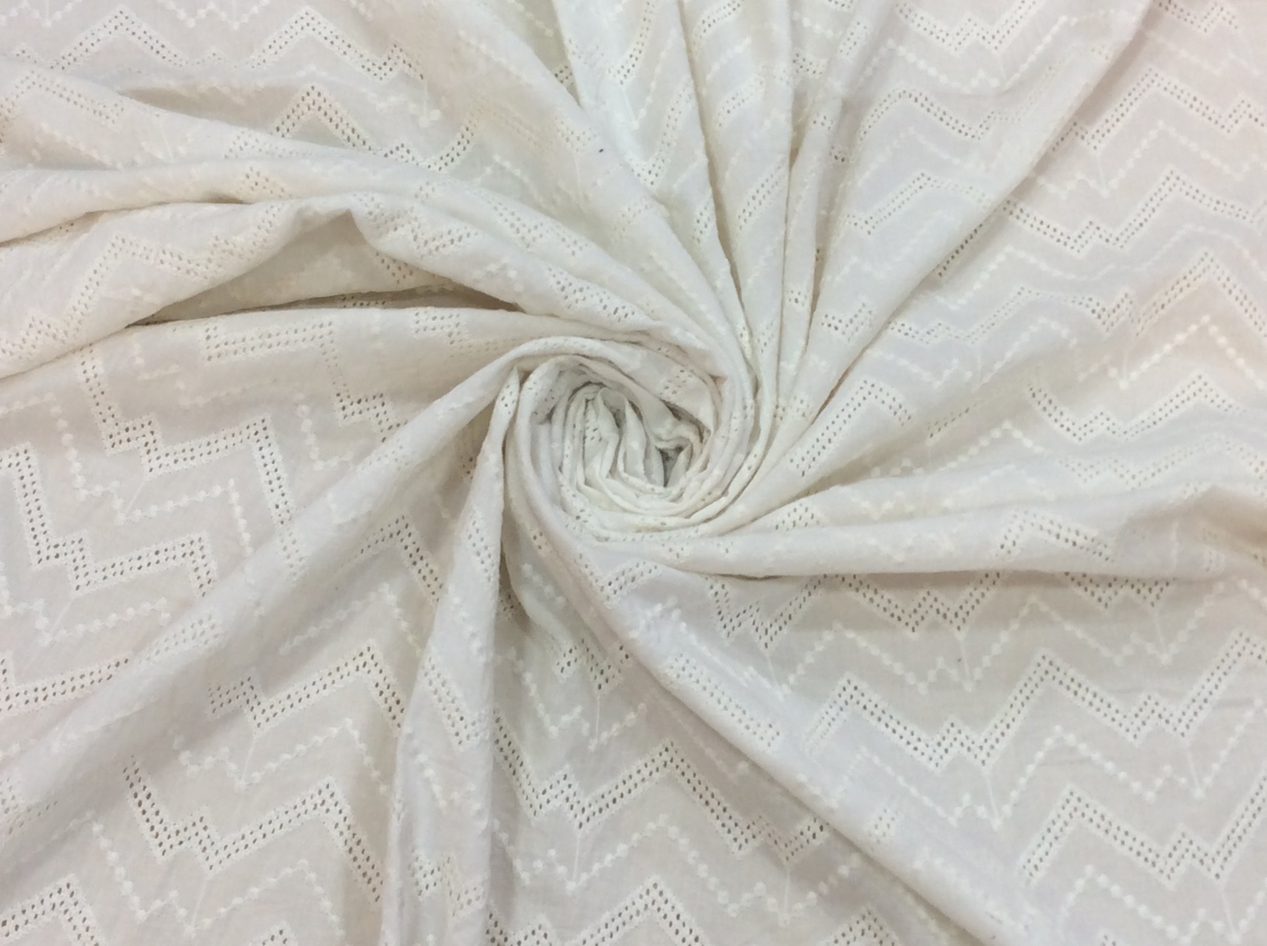 White lightweight Jacquard Fabric