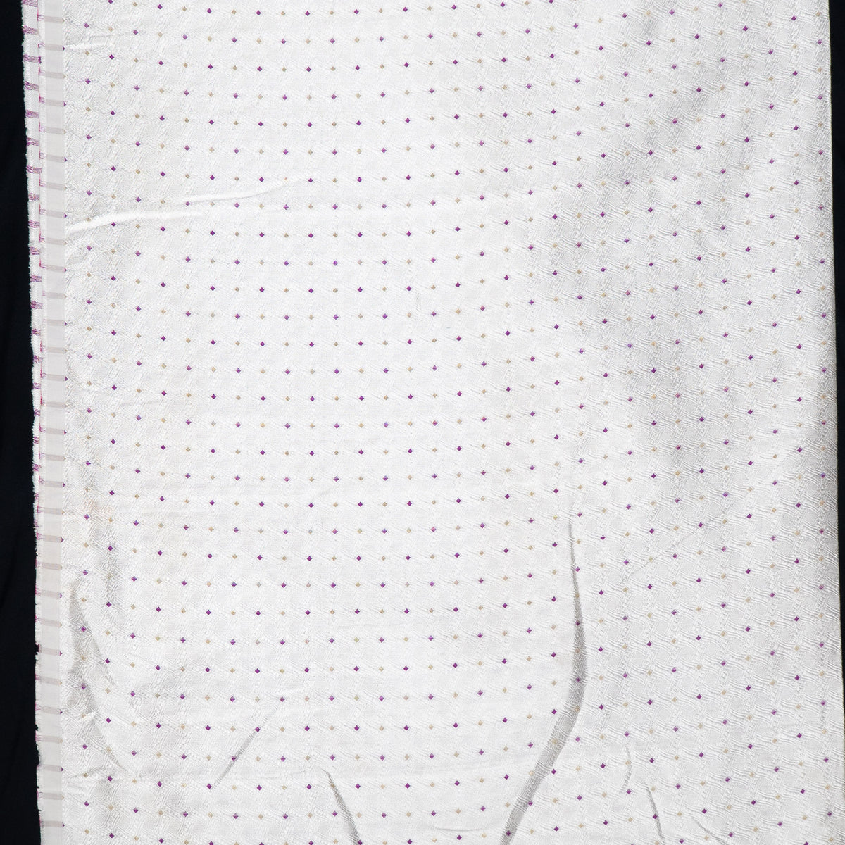 Purple, Gold & White Cotton Blend Jacquard Fabric - 44" (112 cm)