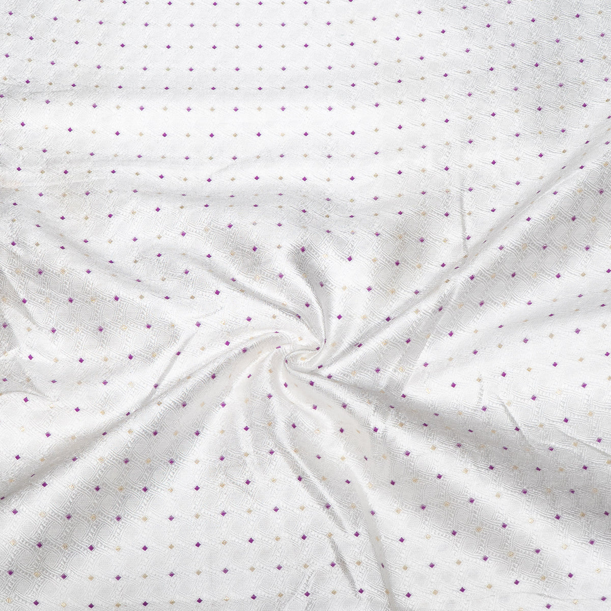 Purple, Gold & White Cotton Blend Jacquard Fabric - 44" (112 cm)