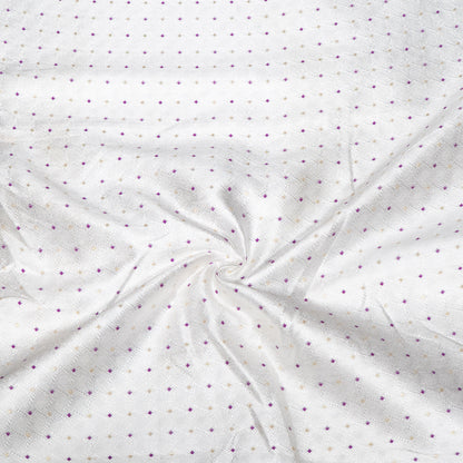 Purple, Gold & White Cotton Blend Jacquard Fabric - 44" (112 cm)