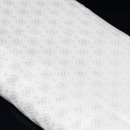 White Self-Patterned Cotton Blend Jacquard Fabric - 44" (112 cm)