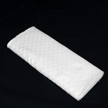 White Self-Patterned Cotton Blend Jacquard Fabric - 44" (112 cm)