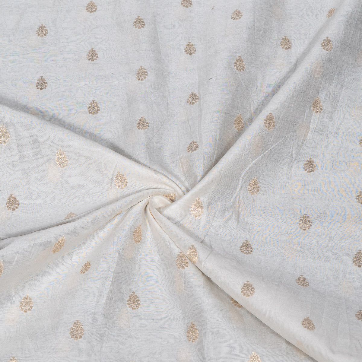Golden Lurex Chanderi Fabric - 44" (112 cm)