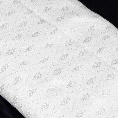 White Self-Patterned Cotton Blend Jacquard Fabric - 44" (112 cm)