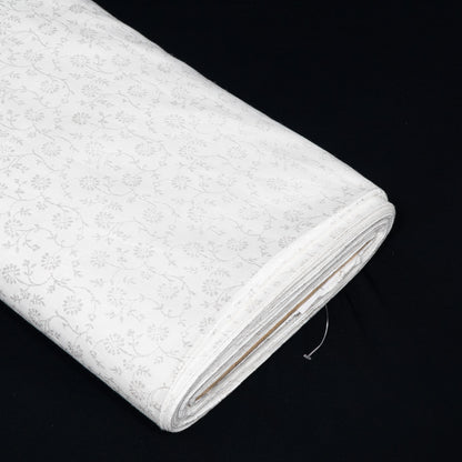 White Self-Patterned Cotton Blend Jacquard Fabric - 44" (112 cm)
