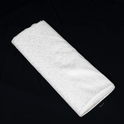 White Self-Patterned Cotton Blend Jacquard Fabric - 44" (112 cm)