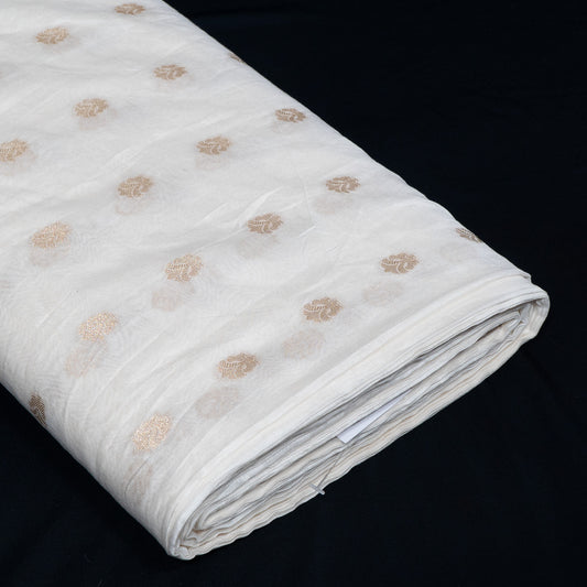 Golden Lurex Chanderi Fabric - 44" (112 cm)