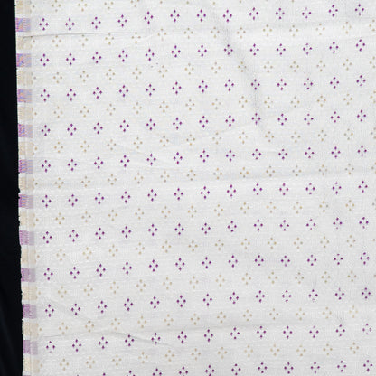 Purple, Golden & White Cotton Blend Jacquard Fabric - 44" (112 cm)