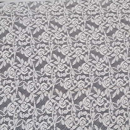 Off White Floral Design Dyeable Cotton Net (SKU: N-104)