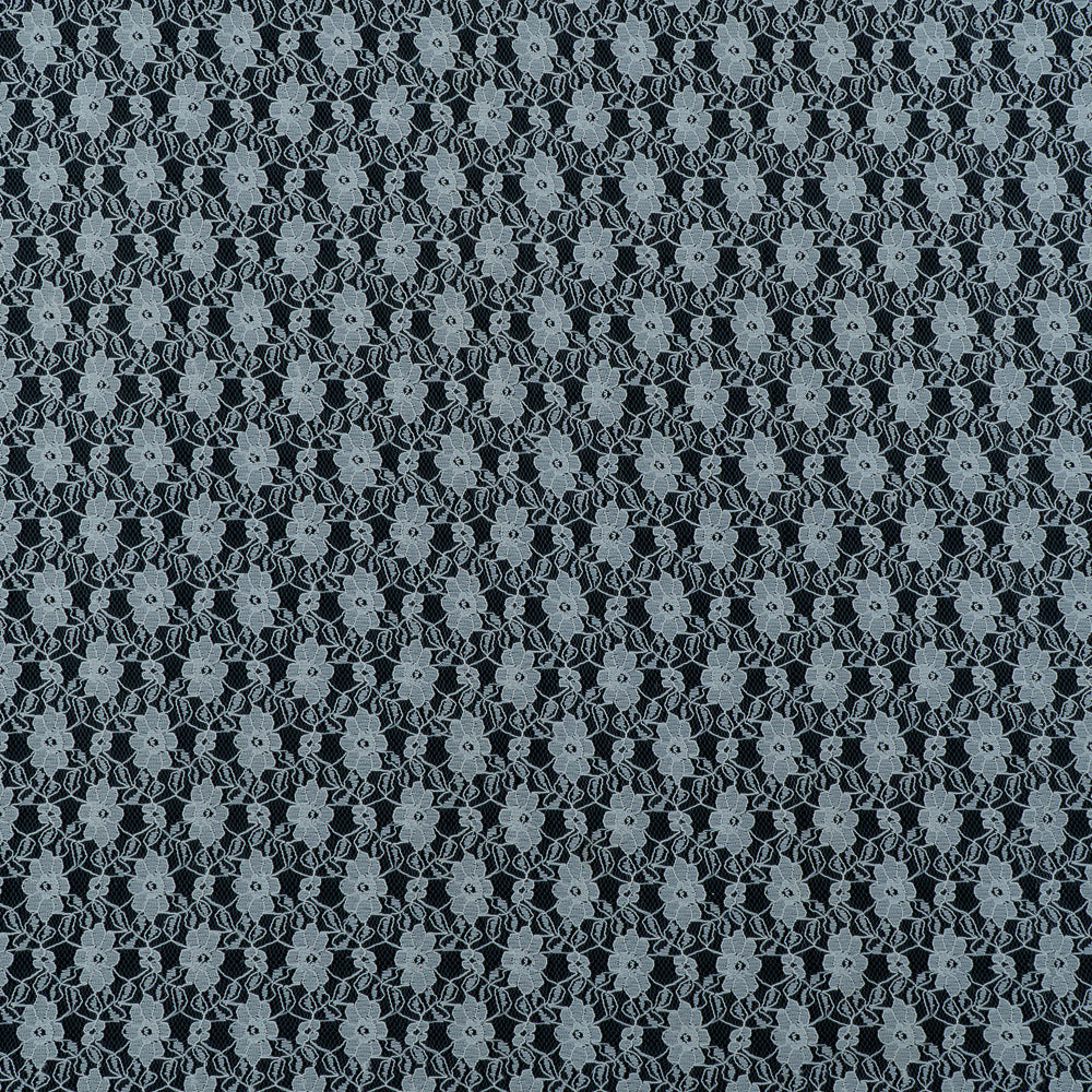 White Floral Design Dyeable Nylon Net (SKU: N-10)