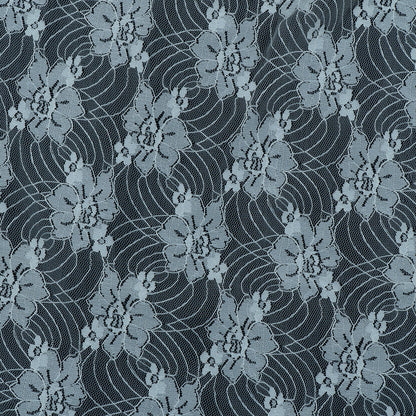 White Floral Dyeable Nylon Net (SKU: N-11)