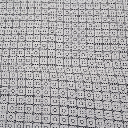 Off White Square Design Dyeable Cotton Net (SKU: N-122)